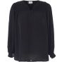 Sort bluse med smock, G256035