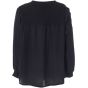 Sort bluse med smock, G256035