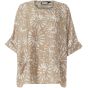 Beige oversize bluse m. print, 261027