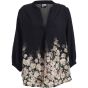 Sort bluse med blomster print, 262056