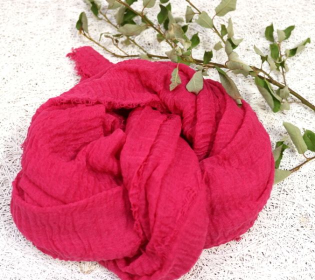 Tørklæde, ensfarvet, pink