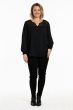 Sort bluse med smock, G256035