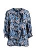 Blå viskose bluse med paisley mønster, Iben 251049