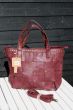 Bordeaux taske med flet, 11221