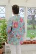 Blå hør skjorte med print, Lisbeth