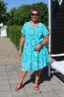 Turkis grøn bomuldskjole, Cath Flower 90