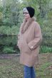Camel cardigan med fake fur, 1464