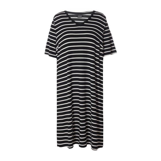 Sort  jersey kjole med sailor striber, Gozzip, Jill G222096