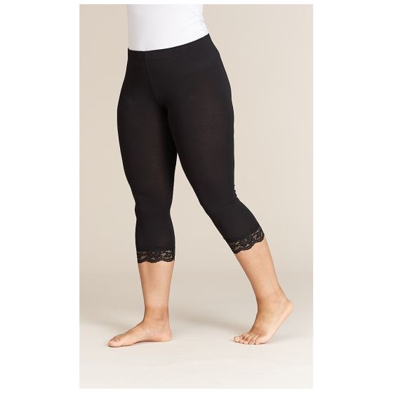 3/4 Leggings, sort med blonde SG129