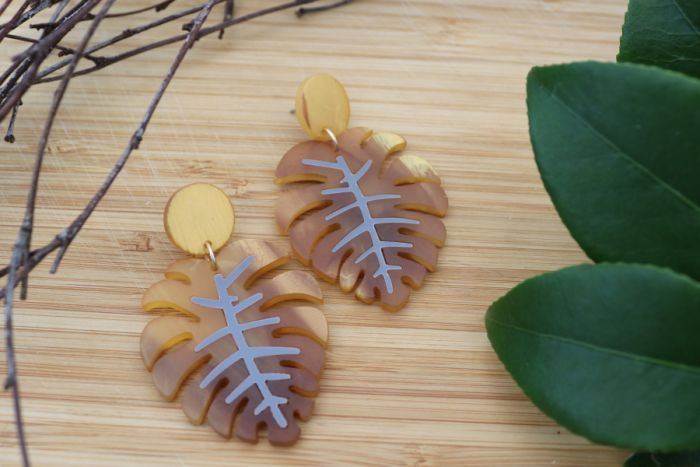 Øreringe, horn look, lys 