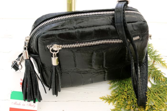 Kulla croco taske, sort