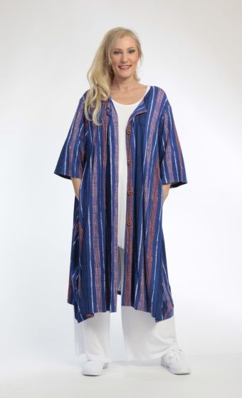 Blå stribet skjortekjole, AKH 5554