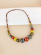 Halskæde i keramiske perler, multicolor.