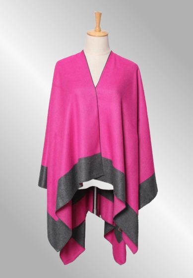 Plain sjal, vendbar grå / pink