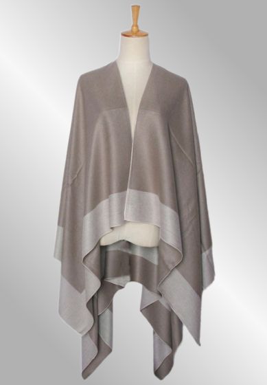 Plain sjal, vendbar lys/mørk beige