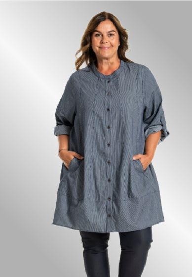 lodret stribet tunika, Jytta mælkedrengestrib 252067