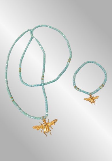 Smykkesæt, lys turkis