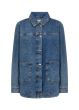 Lang denim jakke, W10712