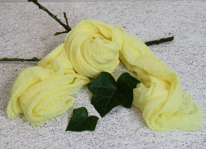 Tørklæde, ensfarvet,  sart gul