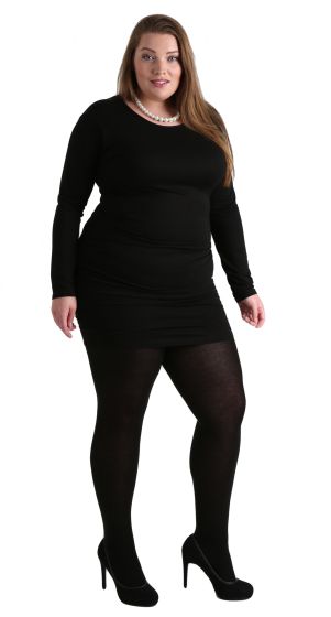 Sort  strømpebuks, Plus size, Pamela