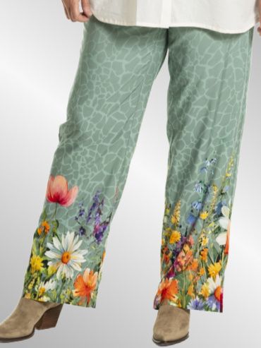 Grøn printet pants, 251028