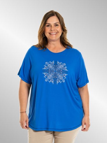 Blå Birka t-shirt med print, G251019