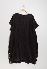 Ensfarvet sort hør kjole, Petrine