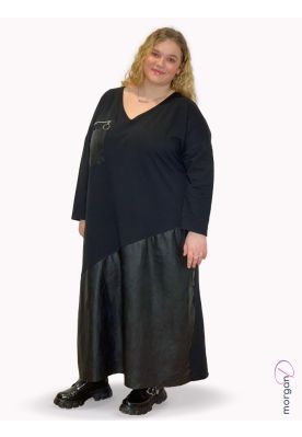 Sort kjole med skind look besætning, Morgan madonna