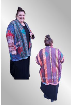 Bomuldsjakke med broderi, vendbar NR. 8