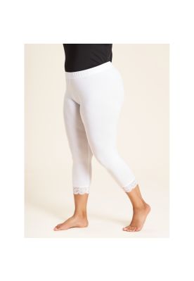 3/4 leggings, hvid med blonde SG129