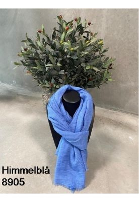 Tørklæde, ensfarvet, Himmel blå 8905