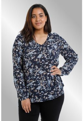 Langærmet bluse med print, Ami 10580741