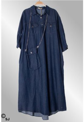 Denim maxikjole, 10883