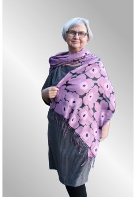 Rosa blomstret tørklæde,22527