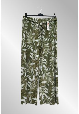 Grønne bukser med bladprint, 2218-9