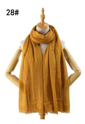 Ensfarvet viskose tørklæde,  XC7120 / #28 Mørk Karry