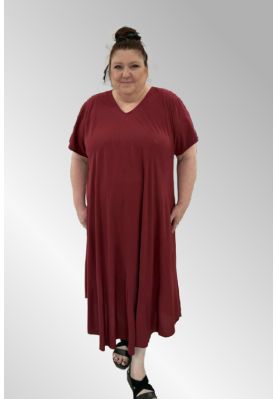 Bordeaux viskose kjole i A facon, 24102
