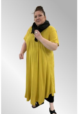 Gul viskose kjole i A facon, 24102