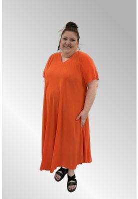 Orange viskose kjole i A facon, 24102