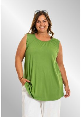 Oliven grøn viskose top, Beate 243058