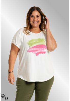 Hvid Gitte t-shirt medlime/pink print, G244064