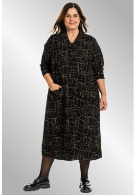 Sort skjorte/kjole med print, Gunde G245028