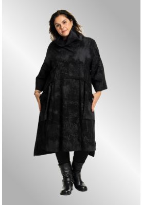 Sort kjole med grå print, G245202