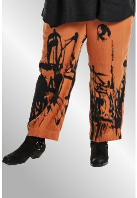 Rust farvet bukser med print, Glla G251012