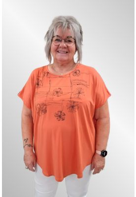 Orange Gitte T-shirt med print, G251020