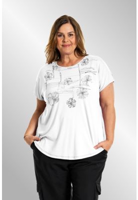 Hvid Gitte t-shirt med print, G251020