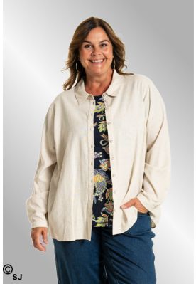 Hvid viskose/h&oslash;r skjorte, G252026