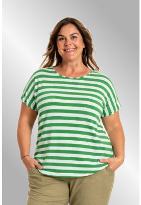 Grøn stribet Gitte t-shirt, G252082