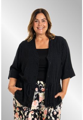 Sort stribet jakke, G253030