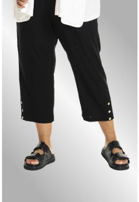 Sorte viskose/hør capri bukser, G253081